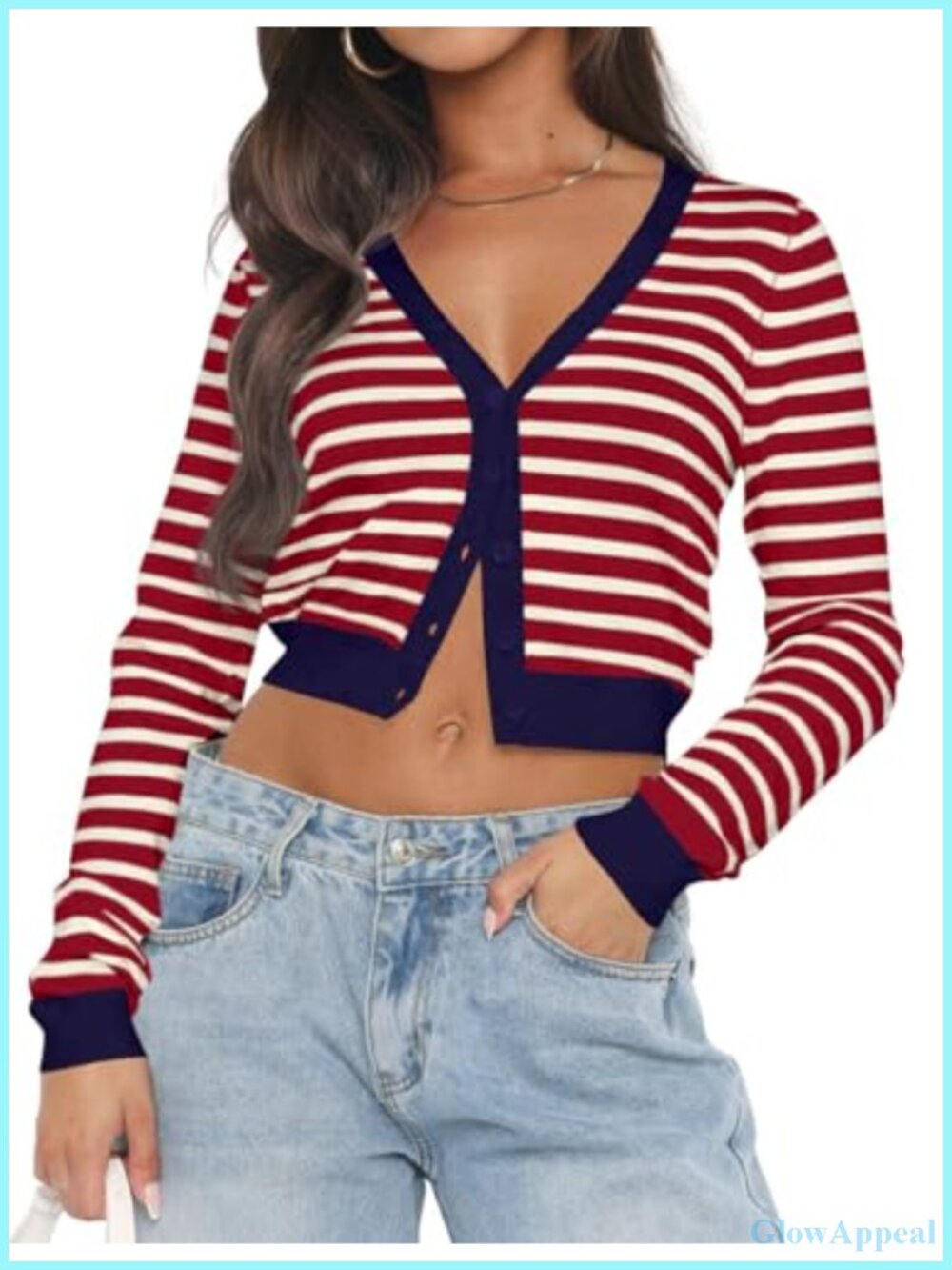 Women's Long Sleeve Open Front Cropped Lightweight Cardigan Sweater Button Down